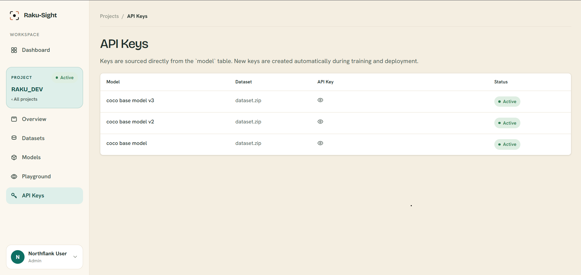 Api key page
