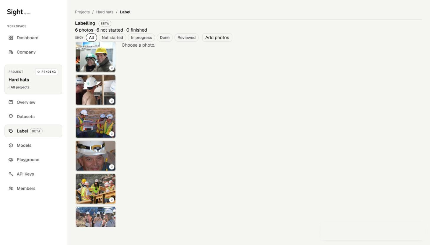 Photos added to the labelling screen